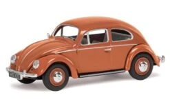 Corgi VA01207 Vanguards VW Beetle, Coral Oval Rear Window Saloon Diecast Model