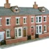 Metcalfe PO274 OO/HO Scale Low Relief Red Brick Terraced House Fronts Card Kit