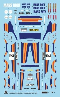 Italeri 3650 Ford Escort RS 1800 Mk.II Lombard RAC Rally Model Kit 1:24 Scale -Model World Shop 3326663967