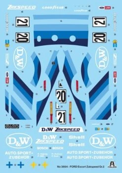 Italeri 3664 Ford Escort Zakspeed Gr.2 Model Kit 1:24 Scale -Model World Shop 3380661888