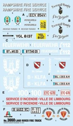 Italeri 3660 Land Rover Fire Truck Model Kit 1:24 Scale -Model World Shop 3467204195