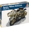 Italeri 7403- German Military Motorcycle With Side Car Model Kit 1:9 Scale