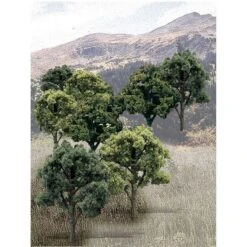 Woodland Scenics TR1572 3"-5" Ready Made Mixed Green Deciduous Value Pack (14/Pk) -Model World Shop 3588925470