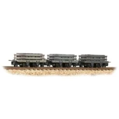 Bachmann 393-075 Slate Wagons 3-Pack Grey With Slate Load [W, WL]